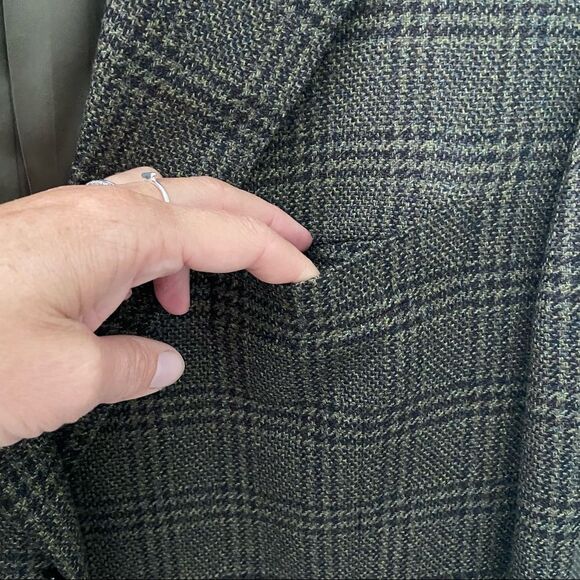 Corneliani Men’s Grey Check Wool Cashmere Blazer 50R - Picture 7 of 11
